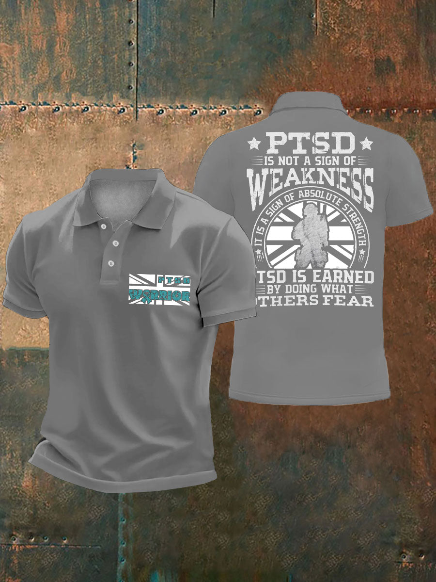 Men's PTSD Awareness Veteran Printed Casual Tops