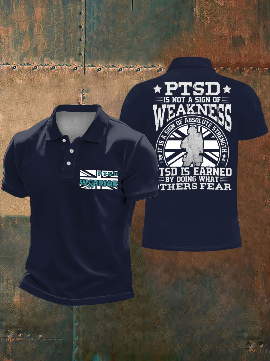 Men's PTSD Awareness Veteran Printed Casual Tops