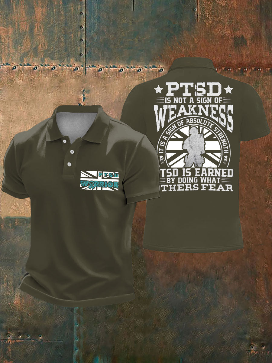 Men's PTSD Awareness Veteran Printed Casual Tops