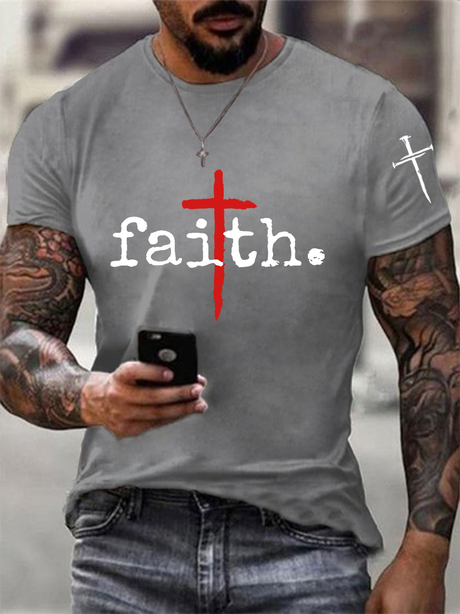 Men's Faith Cross Casual Tee