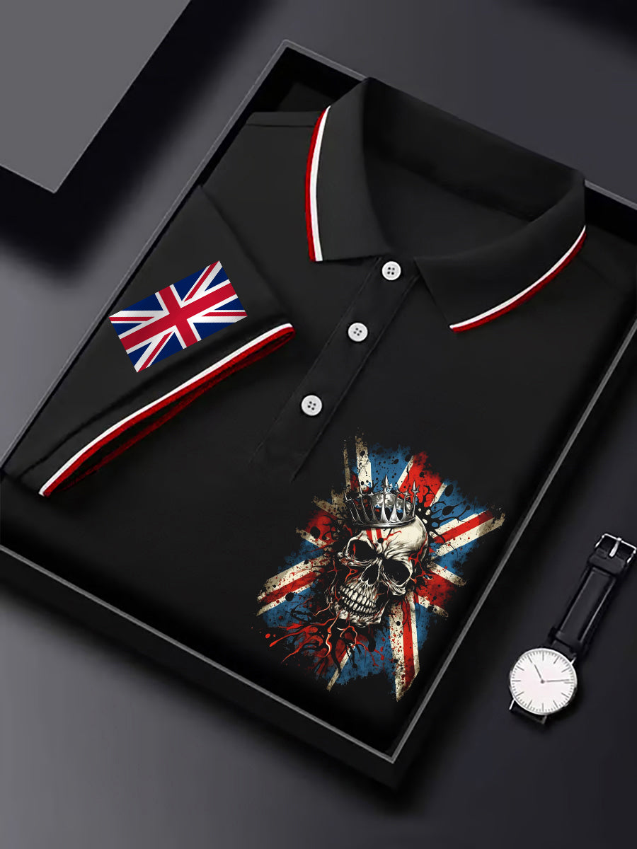 Men's British Flag Skull Short Sleeve Top