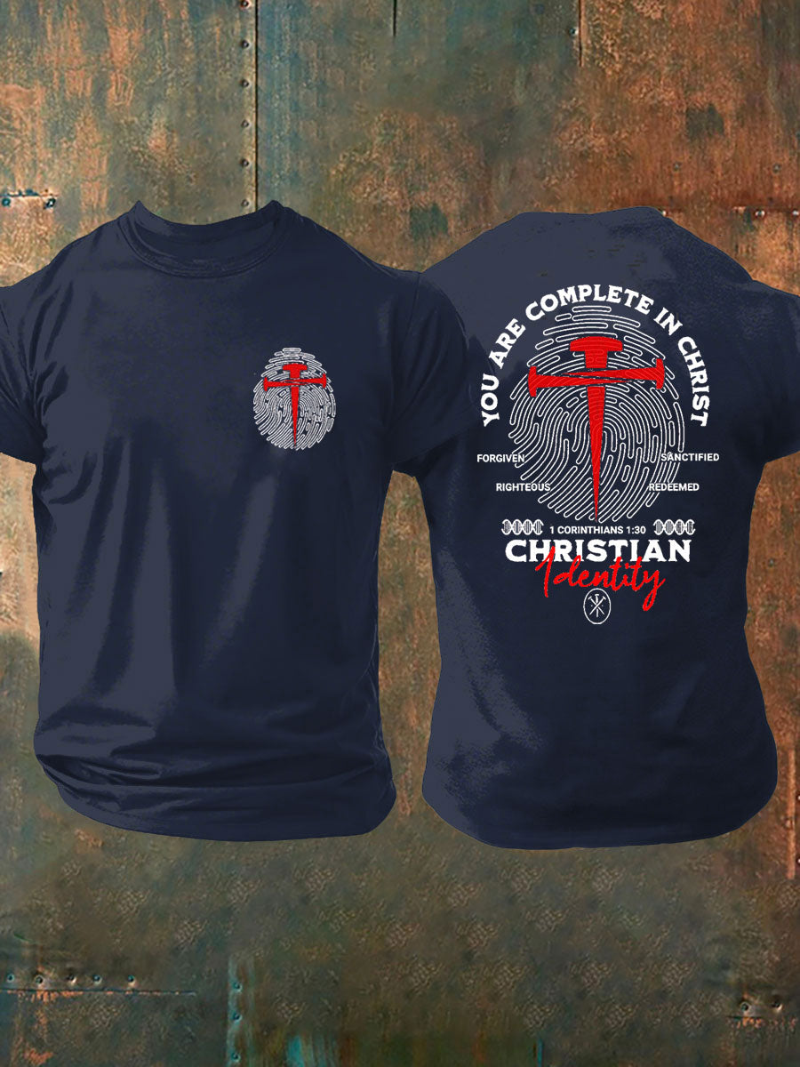 Men's You Are Complete In Christ Printed Casual T-Shirt