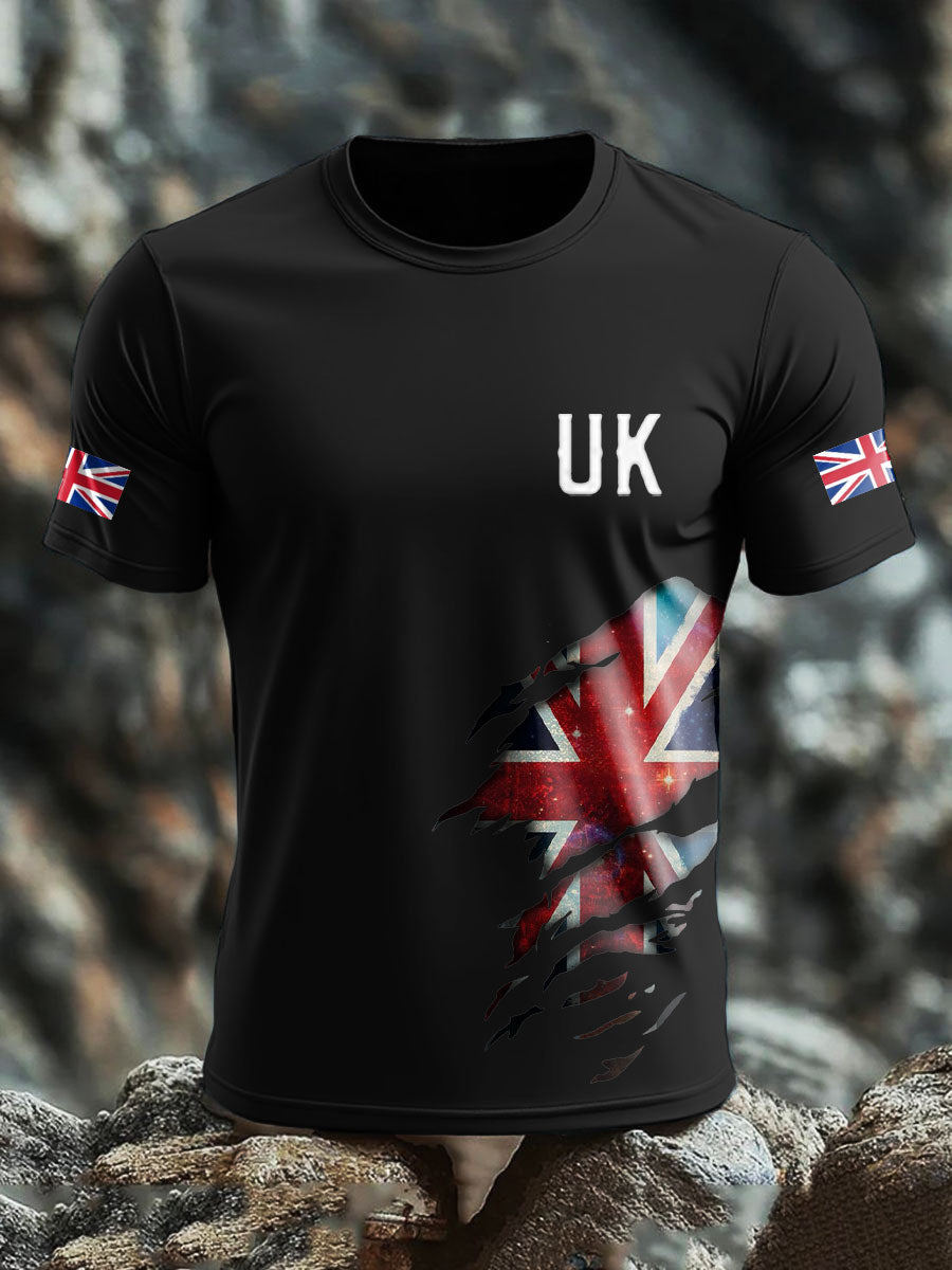 Men's UK Flag Pride Printed T-shirt