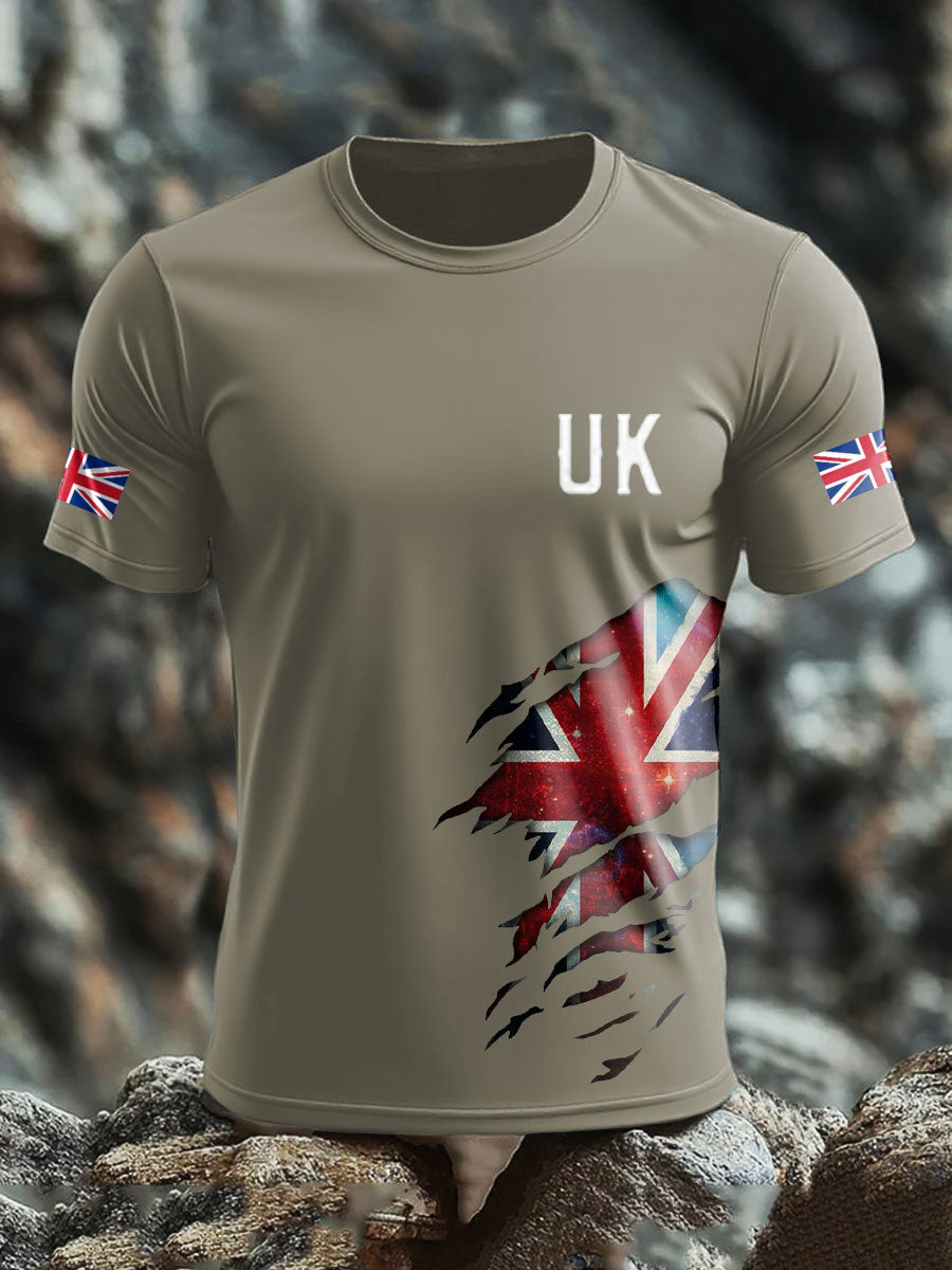 Men's UK Flag Pride Printed T-shirt