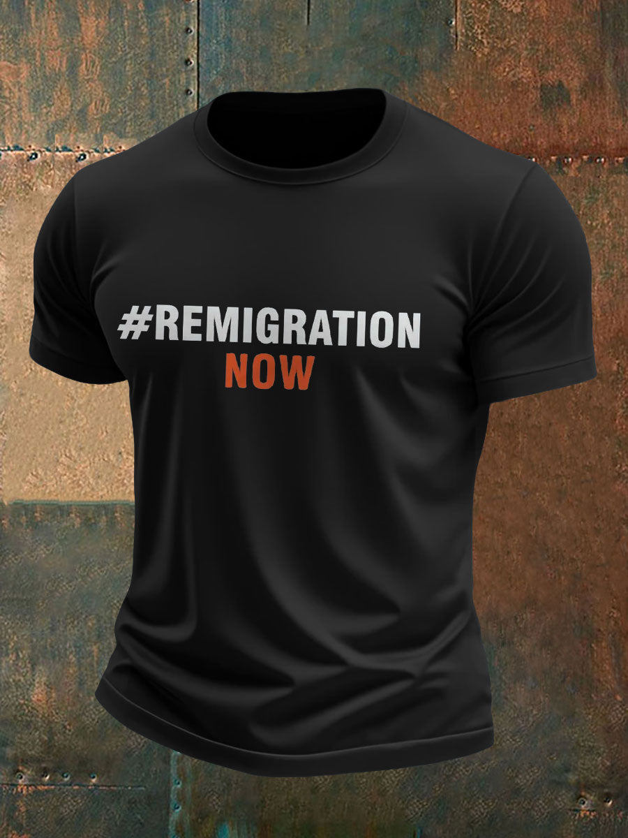 Men's Immigration Remigration Printed T-shirt