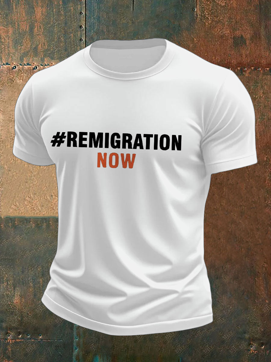 Men's Immigration Remigration Printed T-shirt