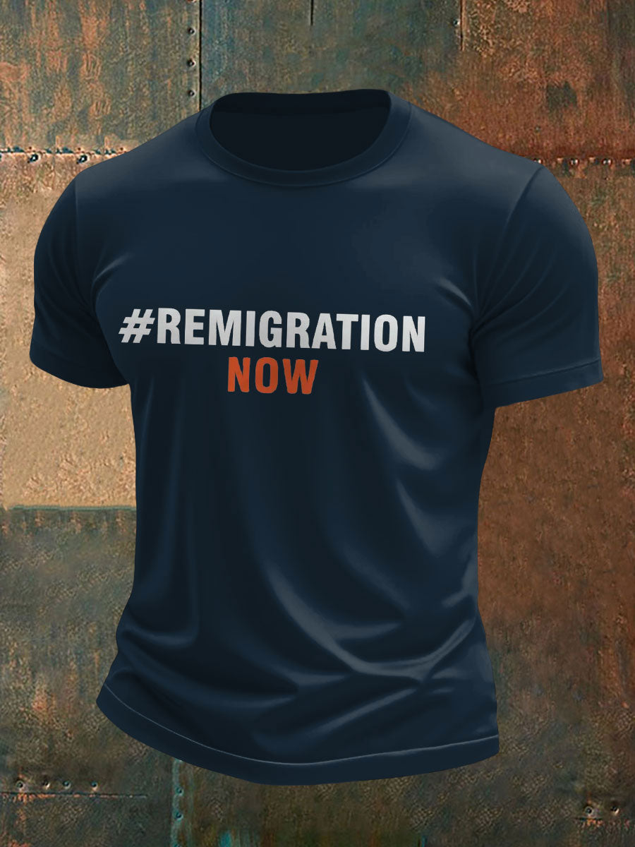 Men's Immigration Remigration Printed T-shirt