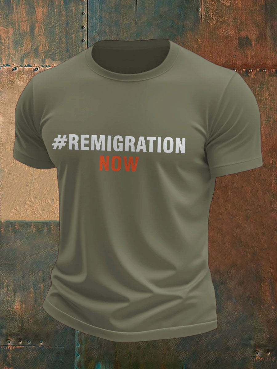 Men's Immigration Remigration Printed T-shirt
