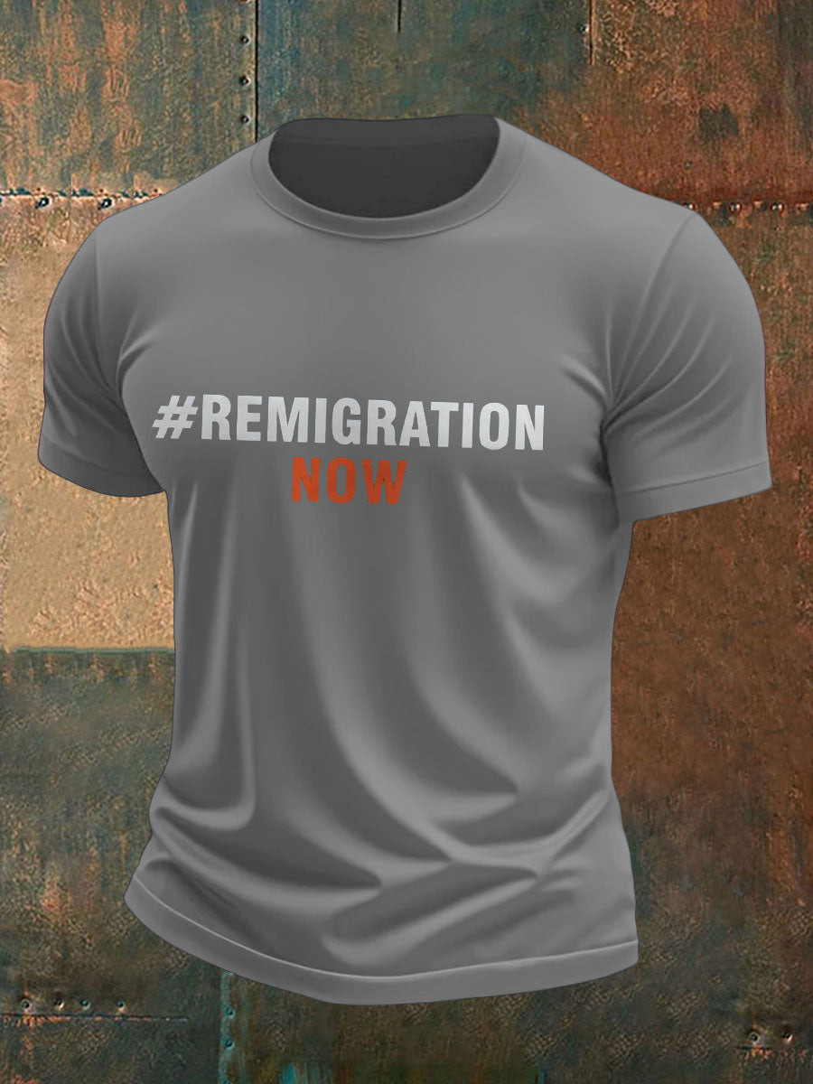 Men's Immigration Remigration Printed T-shirt