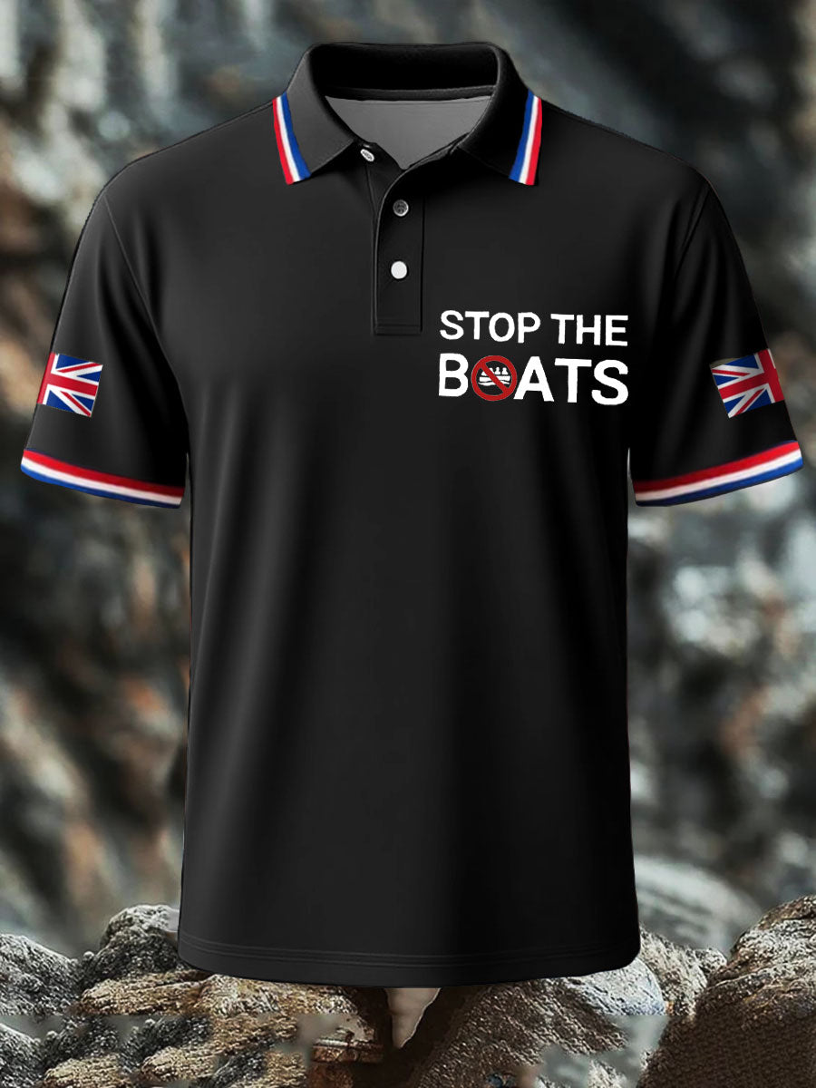 Men's UK Flag Immigration Printed Casual Tops