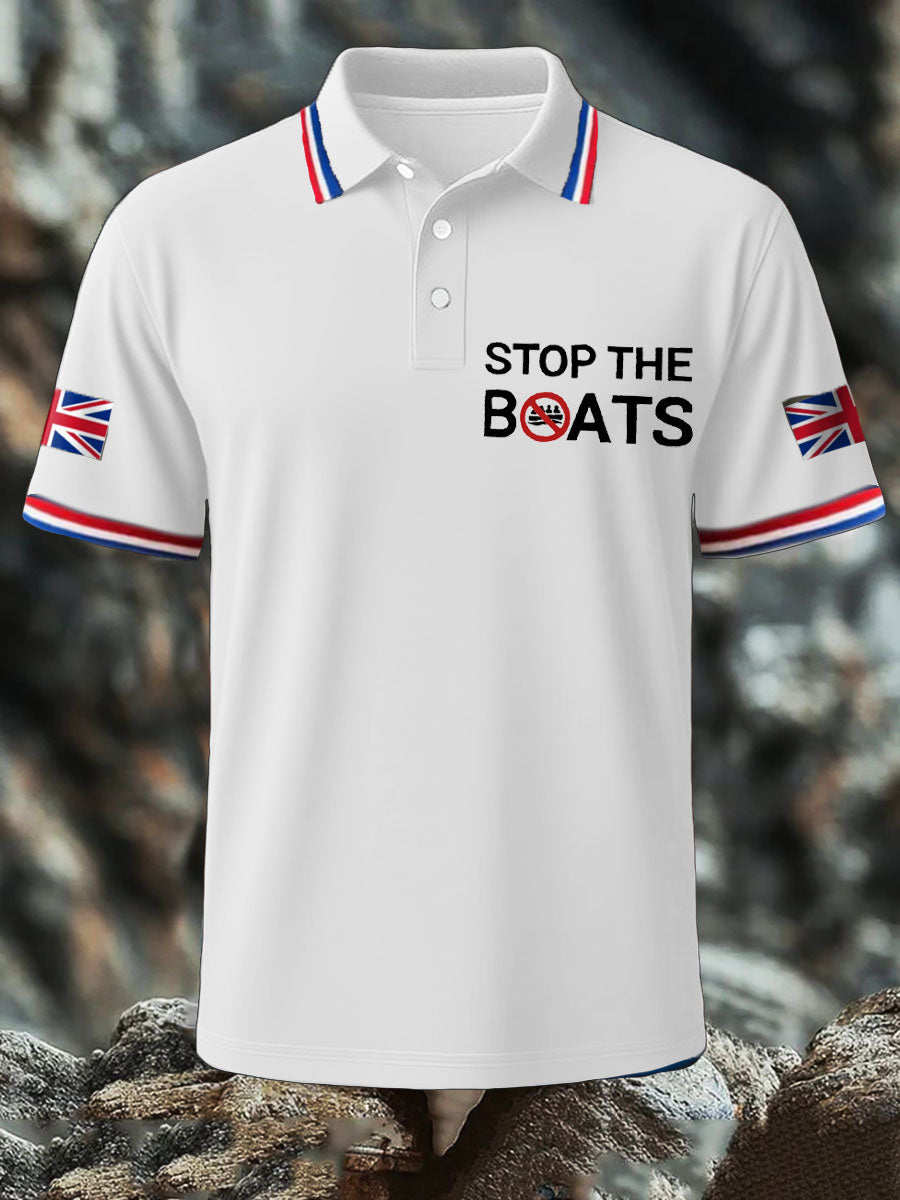 Men's UK Flag Immigration Printed Casual Tops
