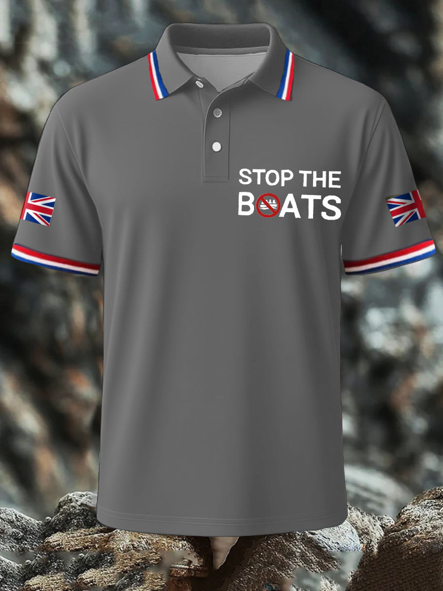 Men's UK Flag Immigration Printed Casual Tops