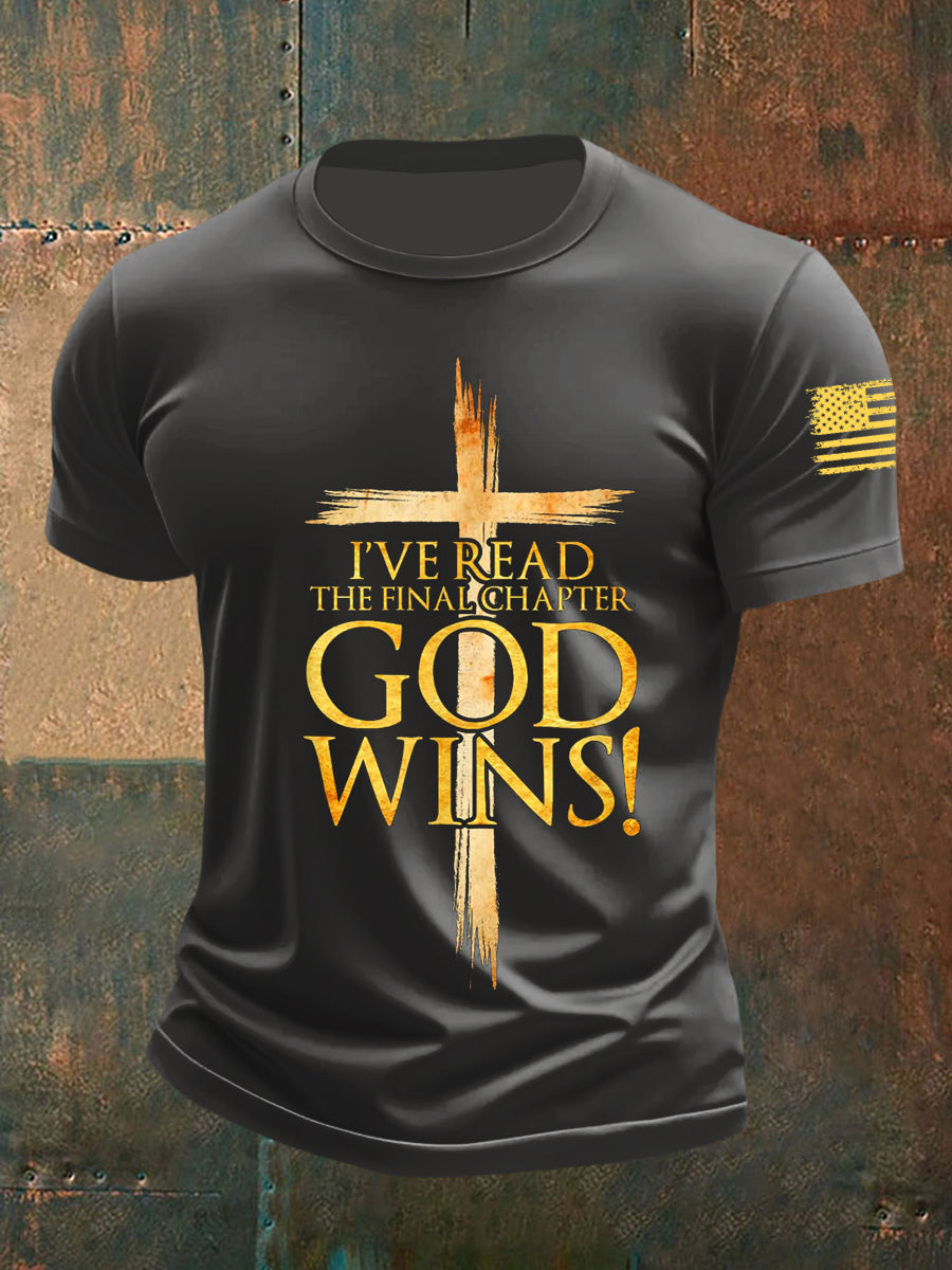 Men's I've Read The Final Chapter God Wins Short-sleeved T-shirt