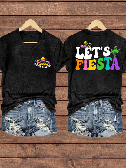 Top con estampado de arte floral de México Cinco de Mayo para mujer