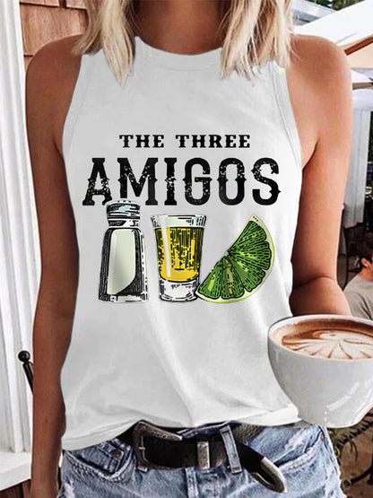Chaleco casual divertido de los tres amigos Cinco de Mayo para mujer