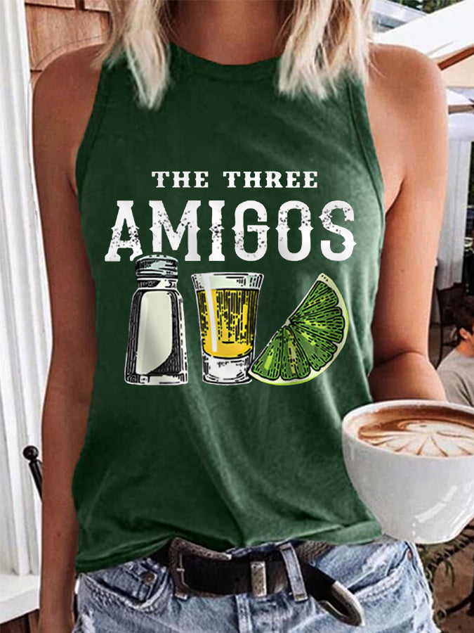 Chaleco casual divertido de los tres amigos Cinco de Mayo para mujer