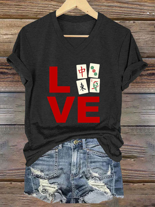 Camiseta de mujer Funny Mah Jongg Print