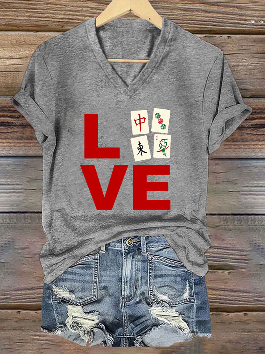 Camiseta de mujer Funny Mah Jongg Print
