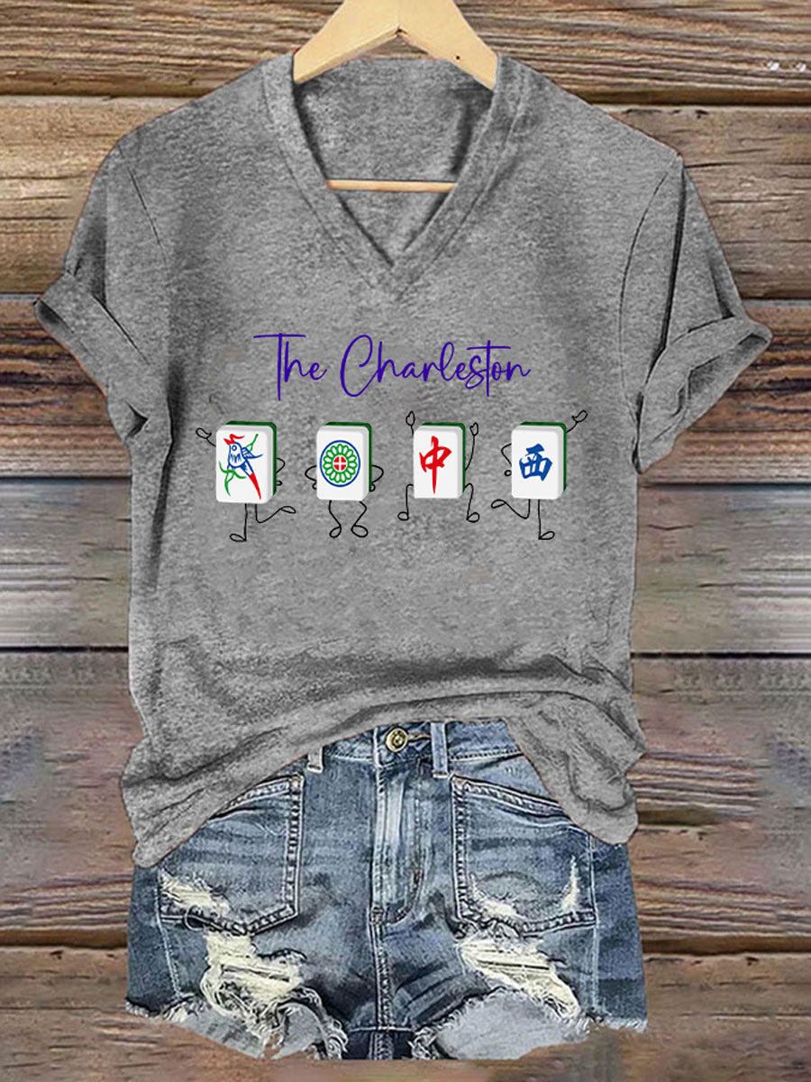 Camiseta de mujer Funny Mah Jongg Print