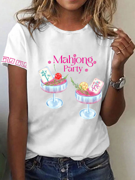 Camiseta de mujer Funny Mah Jongg Print