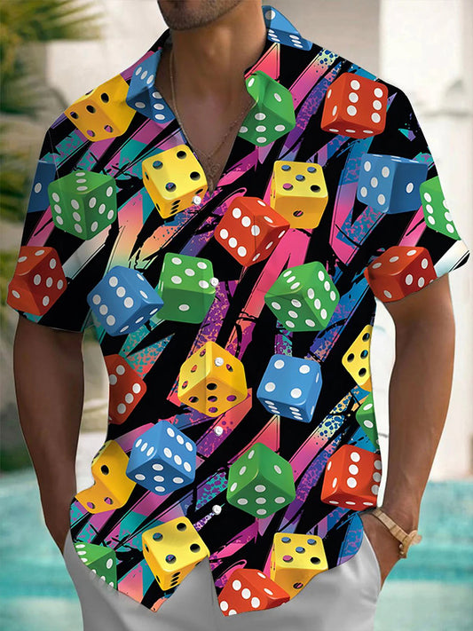 Camisa de manga corta Mahjong para hombre