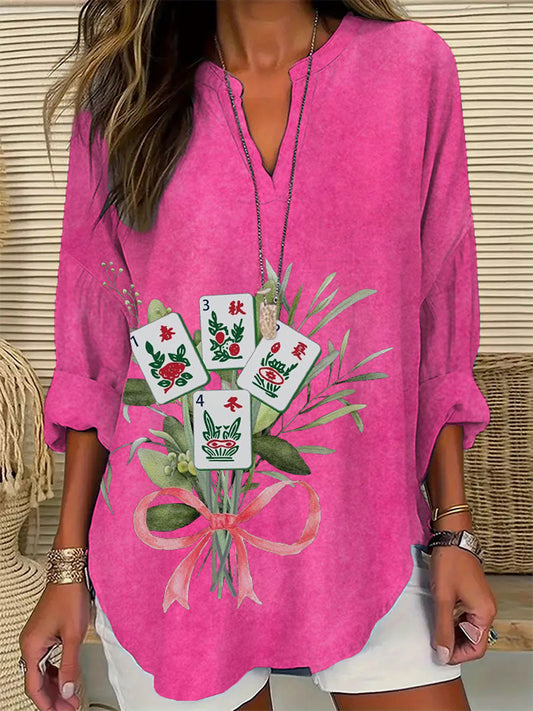 Top Casual Mujer Mahjong Estampado Floral