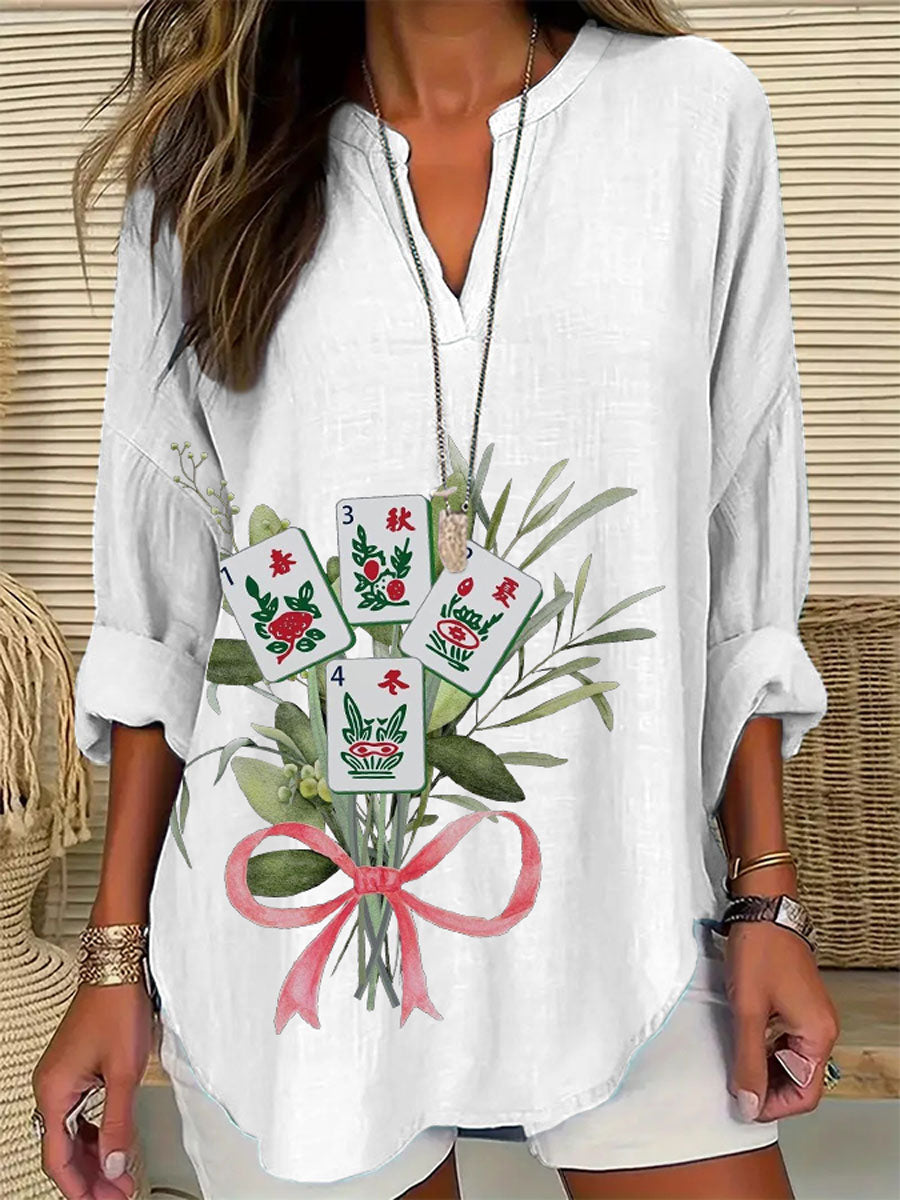 Top Casual Mujer Mahjong Estampado Floral