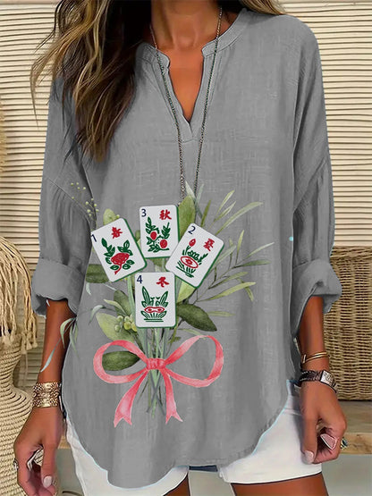 Top Casual Mujer Mahjong Estampado Floral