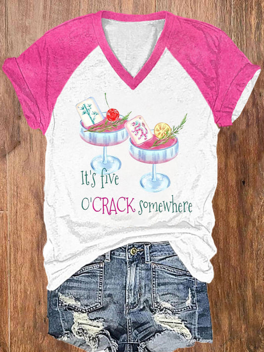 Mujer Mahjong Impreso Casual Camiseta