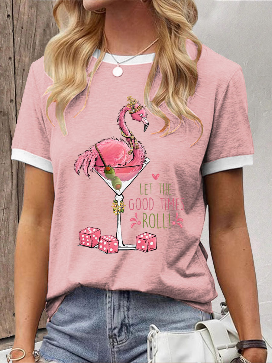 Camiseta casual impresa Mahjong divertida de las mujeres