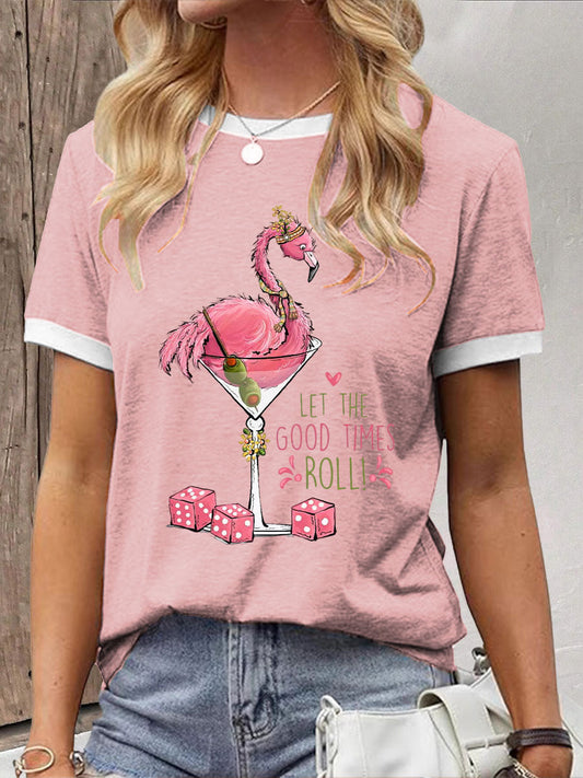 Camiseta casual impresa Mahjong divertida de las mujeres