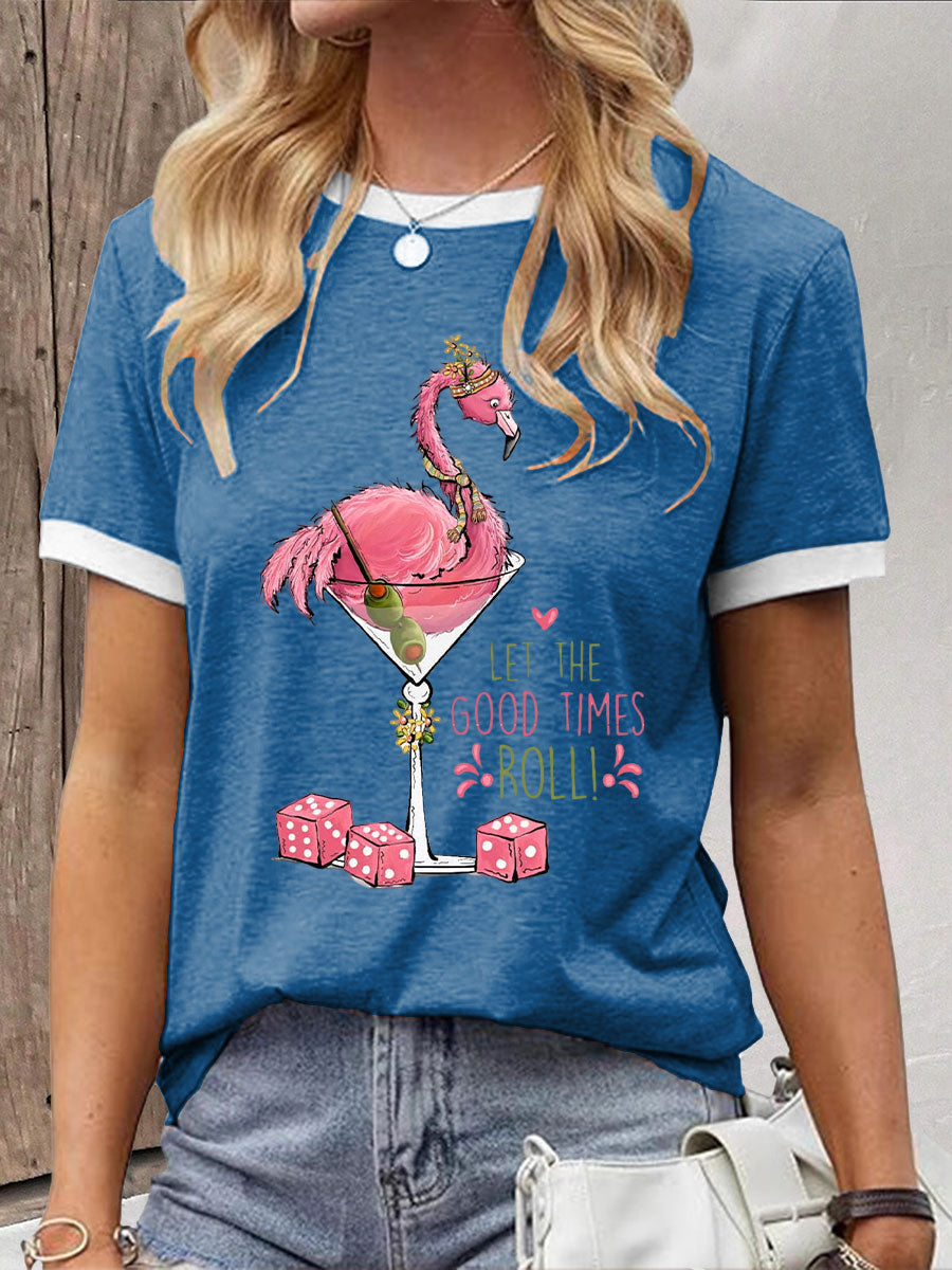 Camiseta casual impresa Mahjong divertida de las mujeres