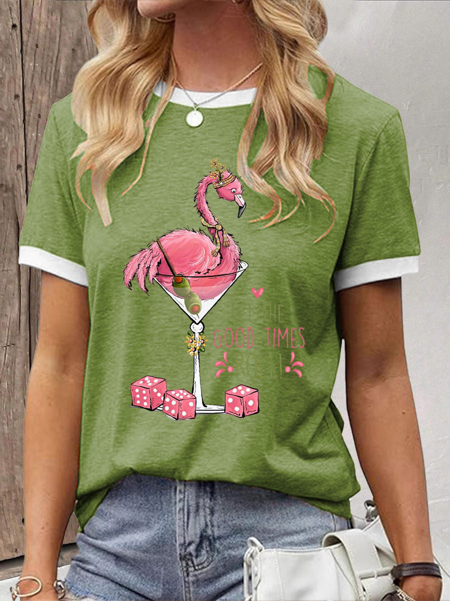 Camiseta casual impresa Mahjong divertida de las mujeres