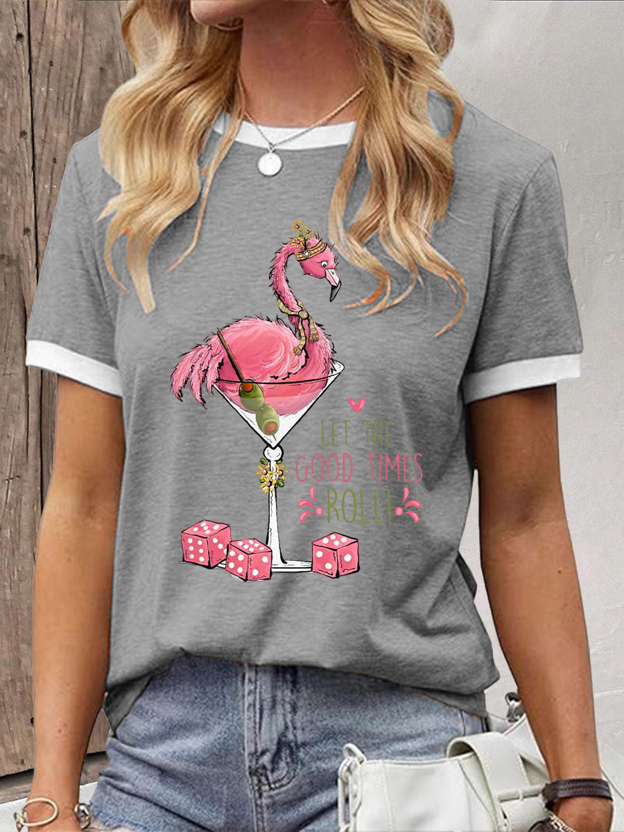 Camiseta casual impresa Mahjong divertida de las mujeres