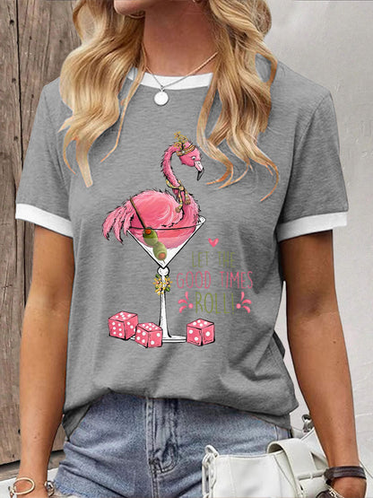 Camiseta casual impresa Mahjong divertida de las mujeres