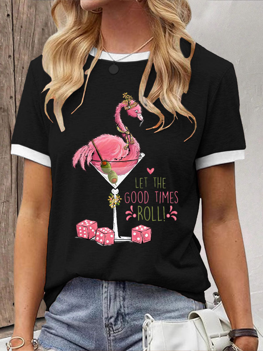 Camiseta casual impresa Mahjong divertida de las mujeres