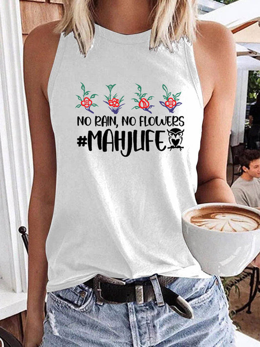 Chaleco de mujer Funny Mahjong Impreso Casual