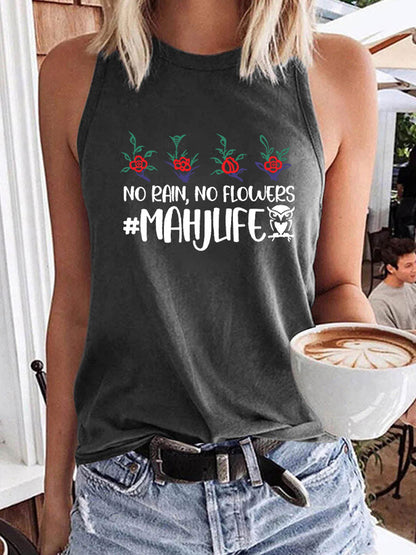 Chaleco de mujer Funny Mahjong Impreso Casual