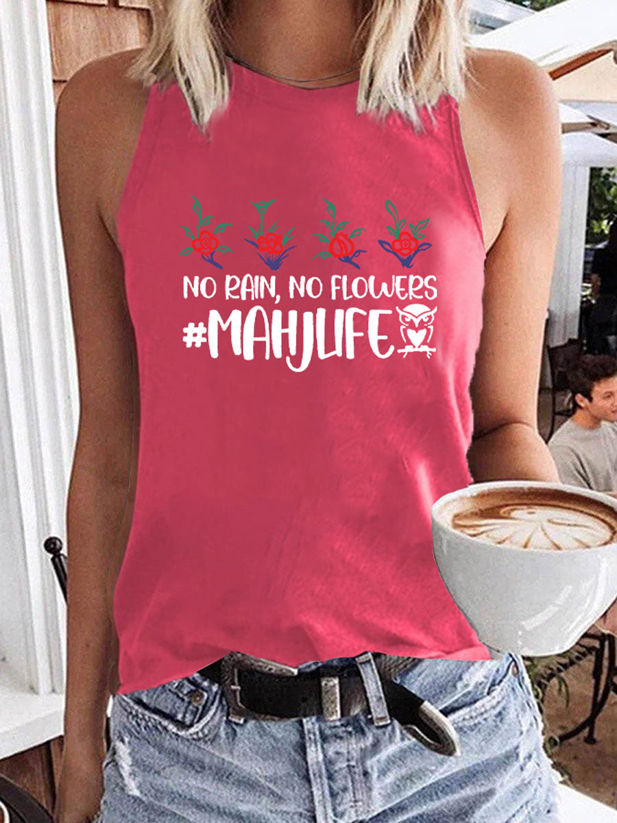 Chaleco de mujer Funny Mahjong Impreso Casual