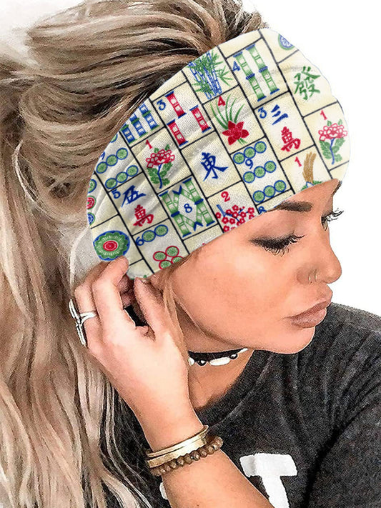 Mujer Mahjong Impreso Casual Pañuelo