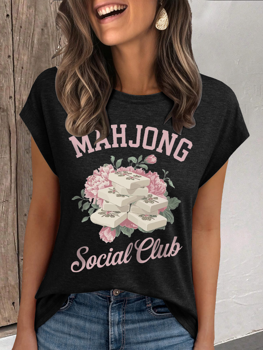 Camiseta mahjong social club de mujer