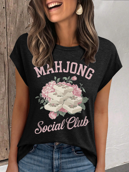 Camiseta mahjong social club de mujer