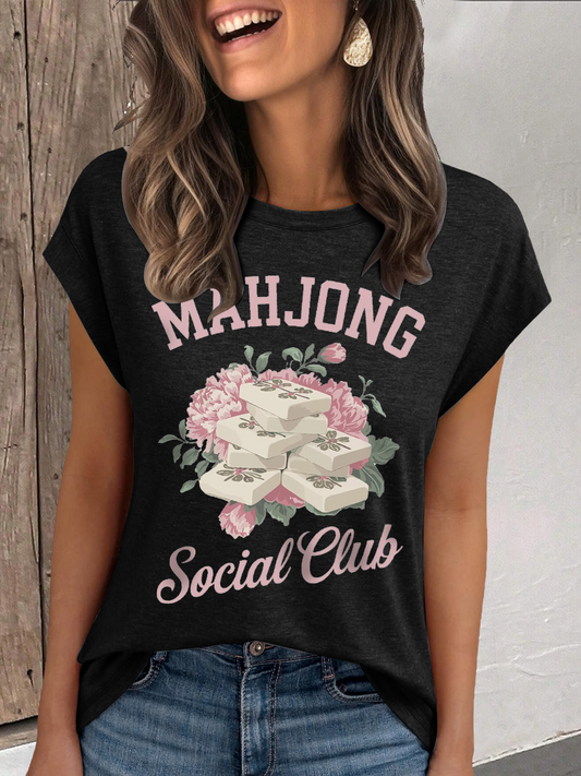 Camiseta mahjong social club de mujer