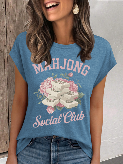 Camiseta mahjong social club de mujer