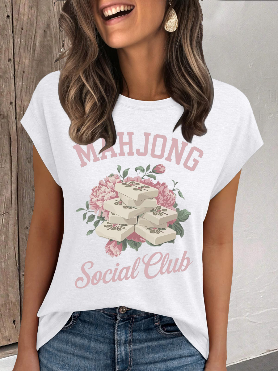 Camiseta mahjong social club de mujer