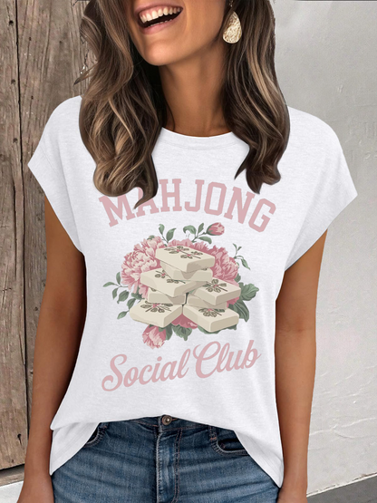 Camiseta mahjong social club de mujer