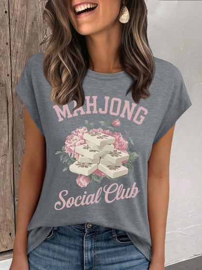 Camiseta mahjong social club de mujer