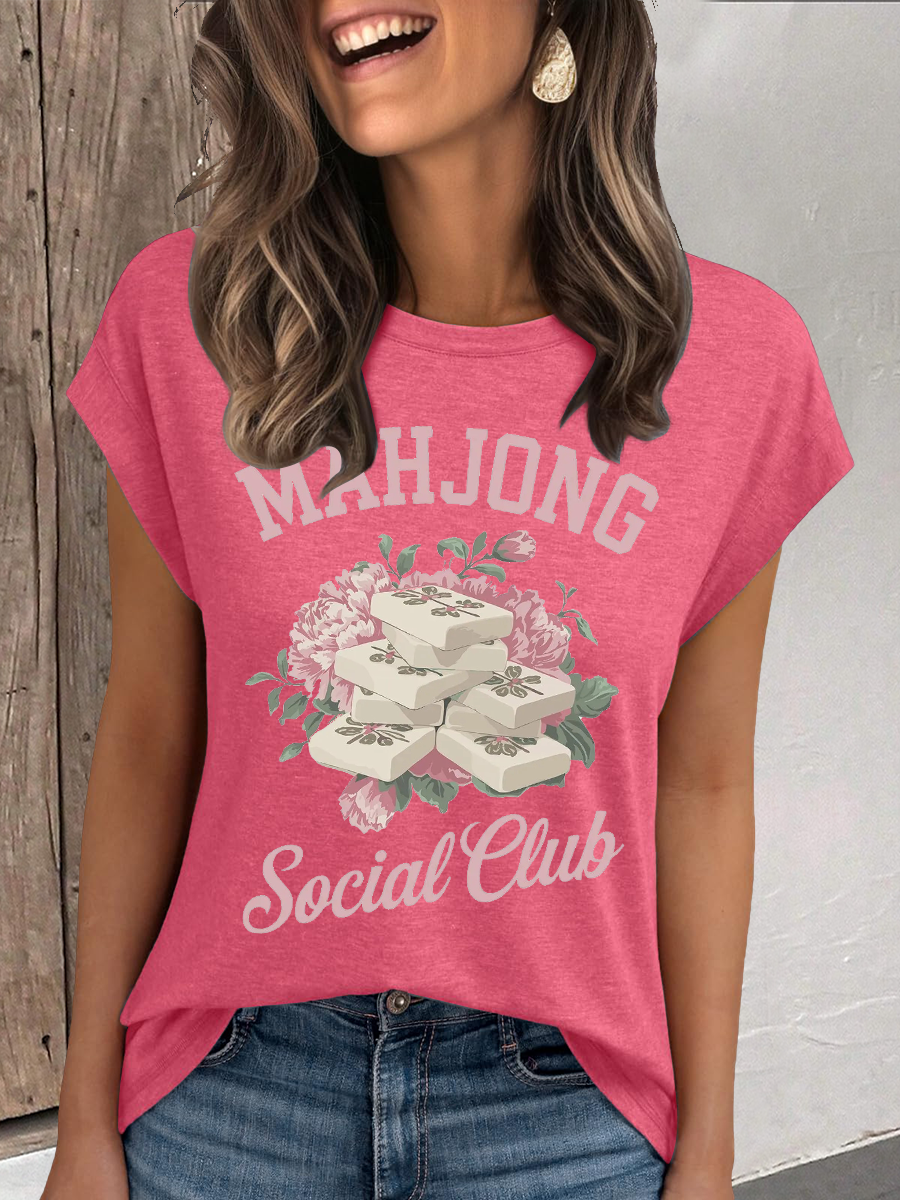 Camiseta mahjong social club de mujer