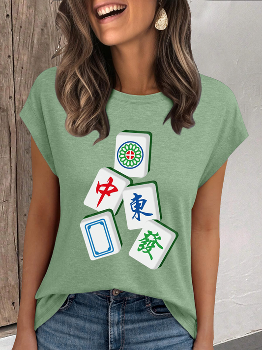 Camiseta mujer mahjong casual