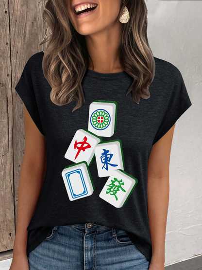 Camiseta mujer mahjong casual
